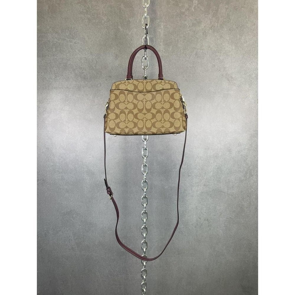 COACH LILLIE Mini Carryall Crossbody Signature Canvas‎ Boysenberry 91494 $398